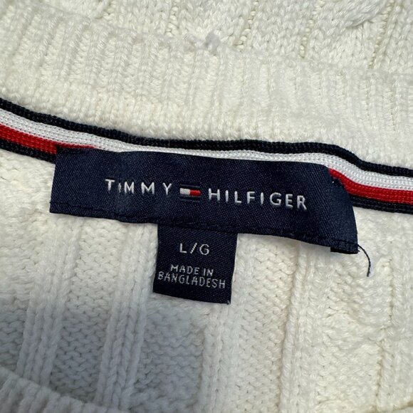 Tommy Hilfiger Womens‎ Fisherman 3D All Over Cable Knit Sweater Crewneck Size L - Picture 3 of 7